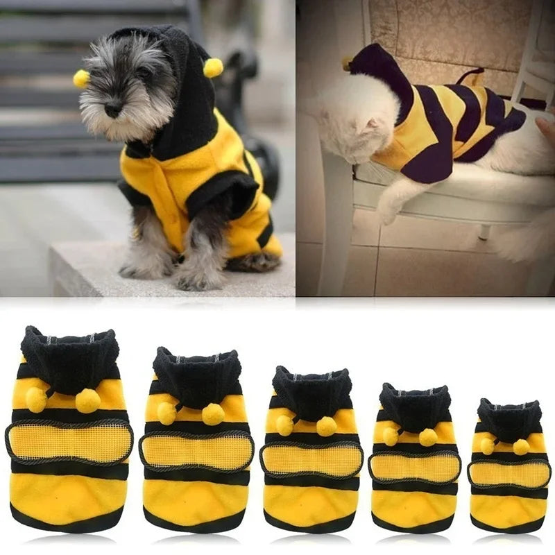 Bee Pet Fleece Hoodie for Dogs Cats