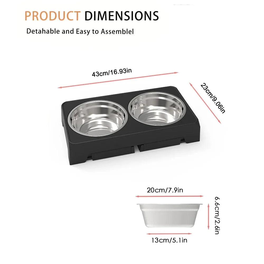 Adjustable Elevated Pet Feeder Bowls