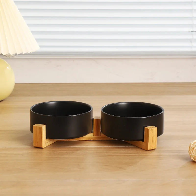 Elevated Ceramic Pet Bowl With Stand