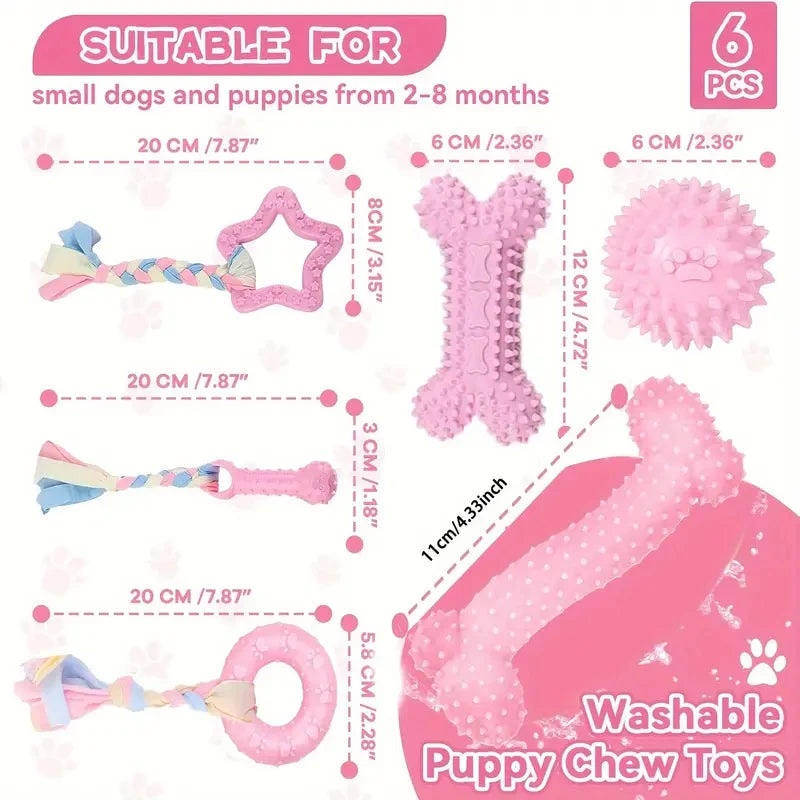 6 PCS Dog Chew Toys Set