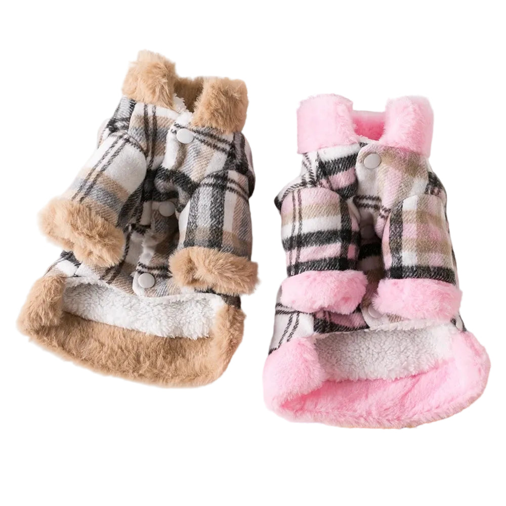 Winter Plaid Pet Jacket Clothes