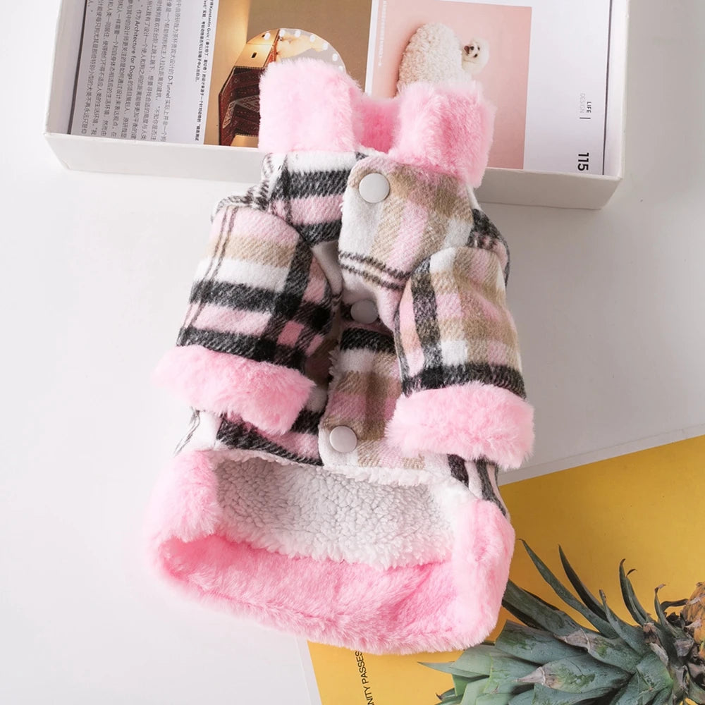 Winter Plaid Pet Jacket Clothes