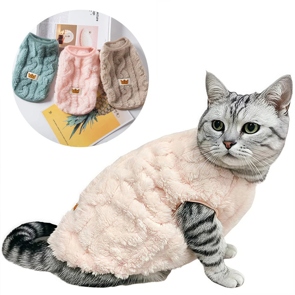 Cozy Fleece Pet Jacket for Cats Dogs