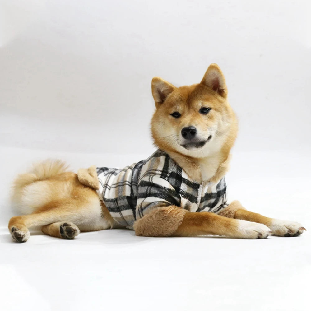 Winter Plaid Pet Jacket Clothes