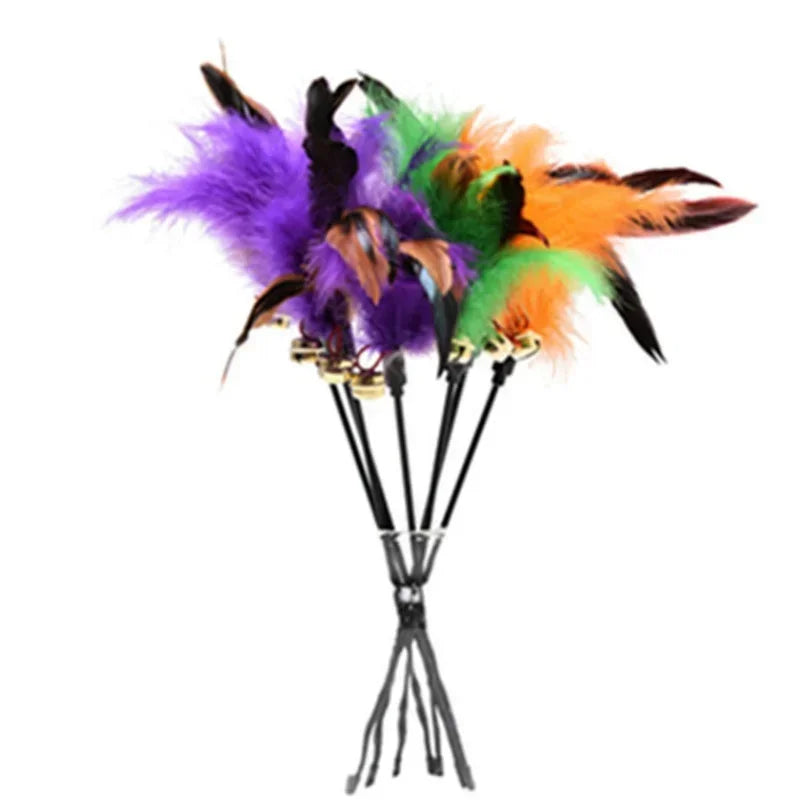 Feather Teaser Wand Cat Toy Set
