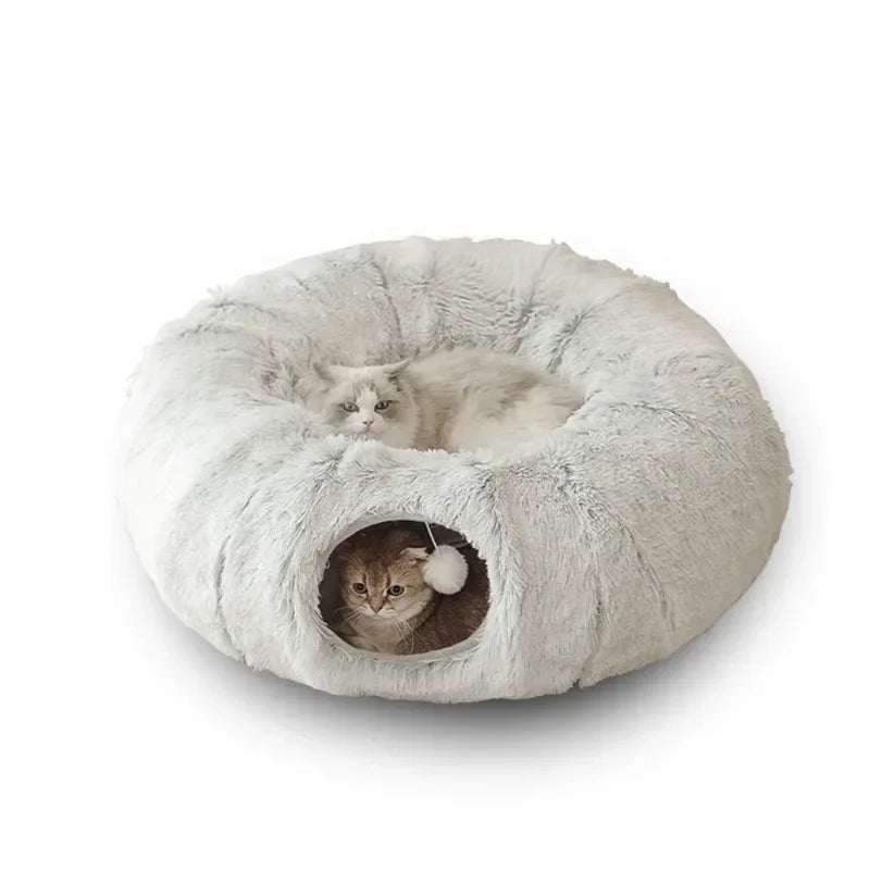 Plush Cat Tunnel Bed
