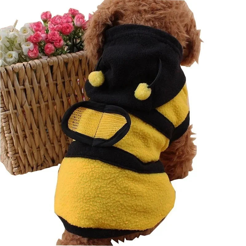 Bee Pet Fleece Hoodie for Dogs Cats