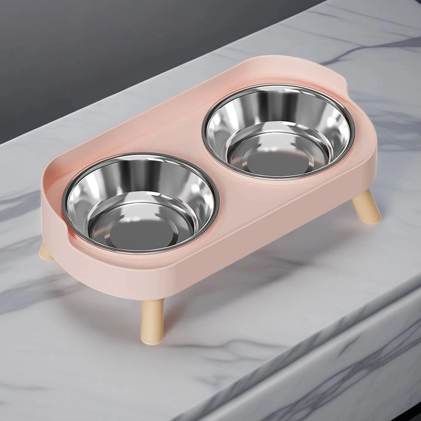 Elevated Dual Bowl Pet Feeder