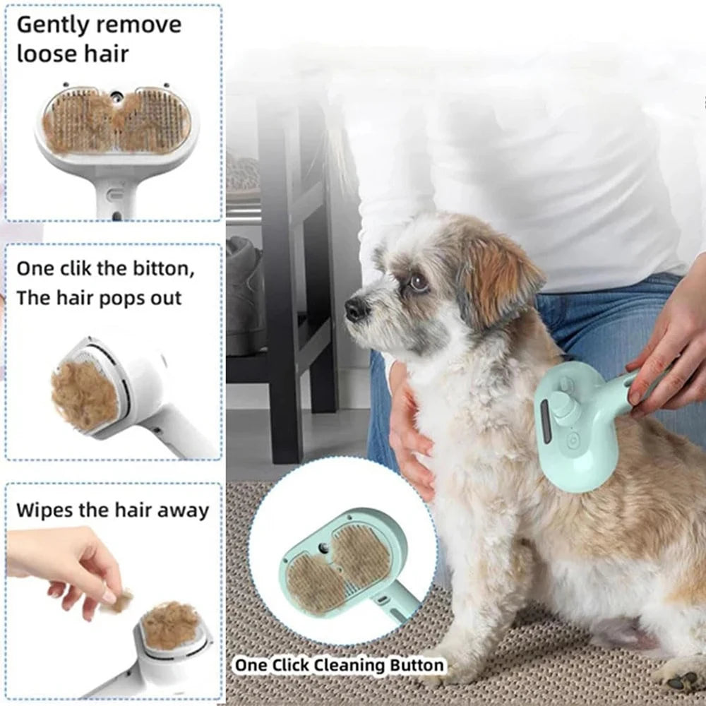 Pet Steam Grooming Brush