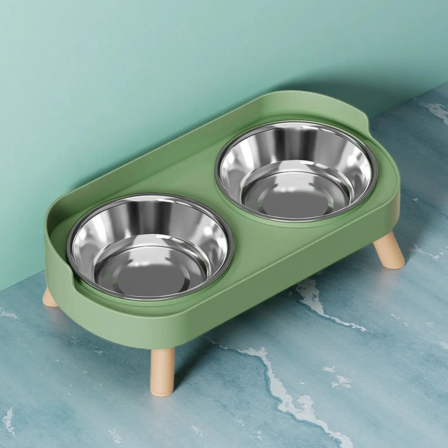 Elevated Dual Bowl Pet Feeder