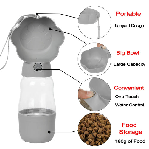 2-in-1 Portable Pet Water Bottle