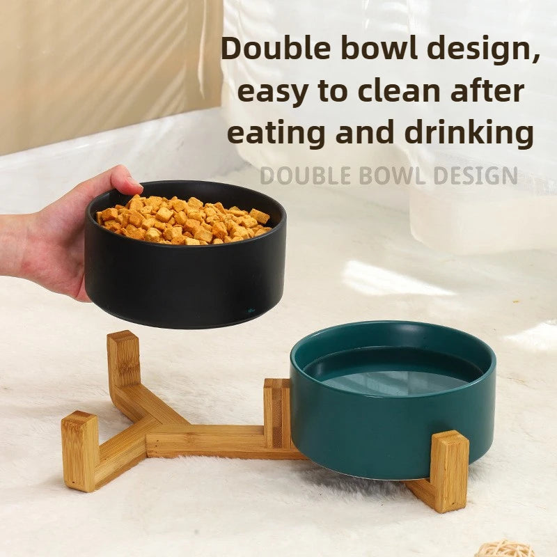 Elevated Ceramic Pet Bowl With Stand