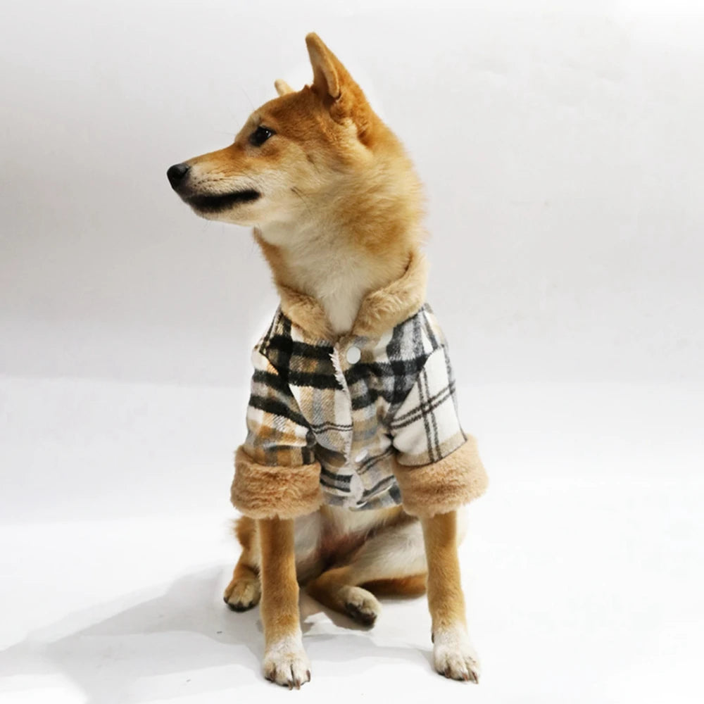 Winter Plaid Pet Jacket Clothes