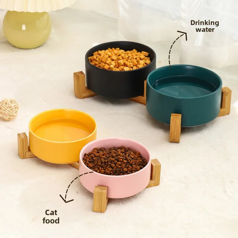 Elevated Ceramic Pet Bowl With Stand