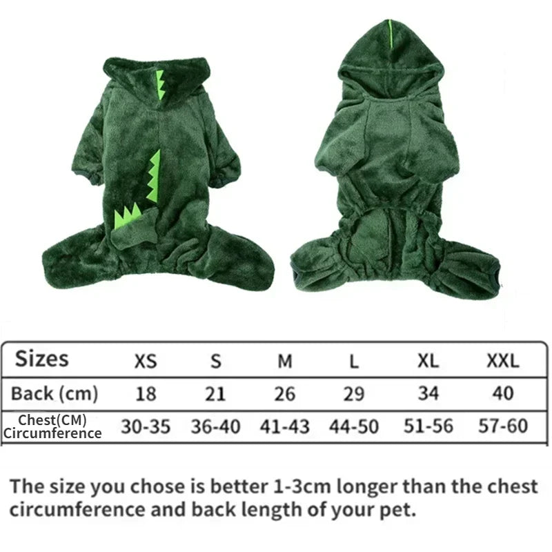 Dinosaur Hoodie Pet Coat for Dogs Cats